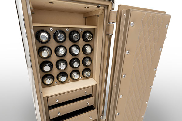 4018 tan leather safe with watch winders